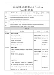 牛津译林版《Task: My best holiday》获奖教案初中英语
