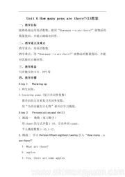 湘少2011课标版三年级起点《Unit 6 How many pens are there？》公开课教案下载-海南省优质课